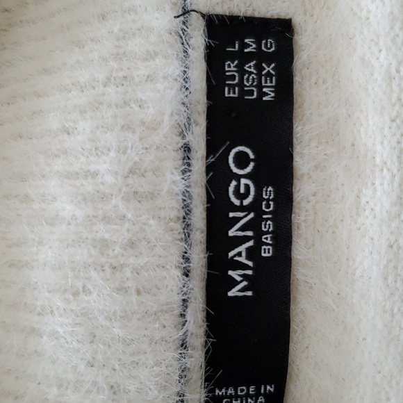 MANGO Contrasting Stripe Cream/Black Soft Sweater. Sz. Large. NWOT - Picture 9 of 10